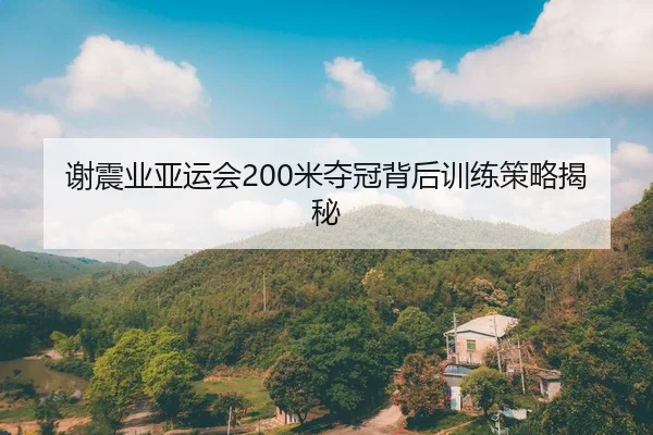 谢震业亚运会200米夺冠背后训练策略揭秘 - kaiyun